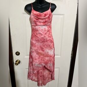 Taboo Pink High Low Sparkle Dress